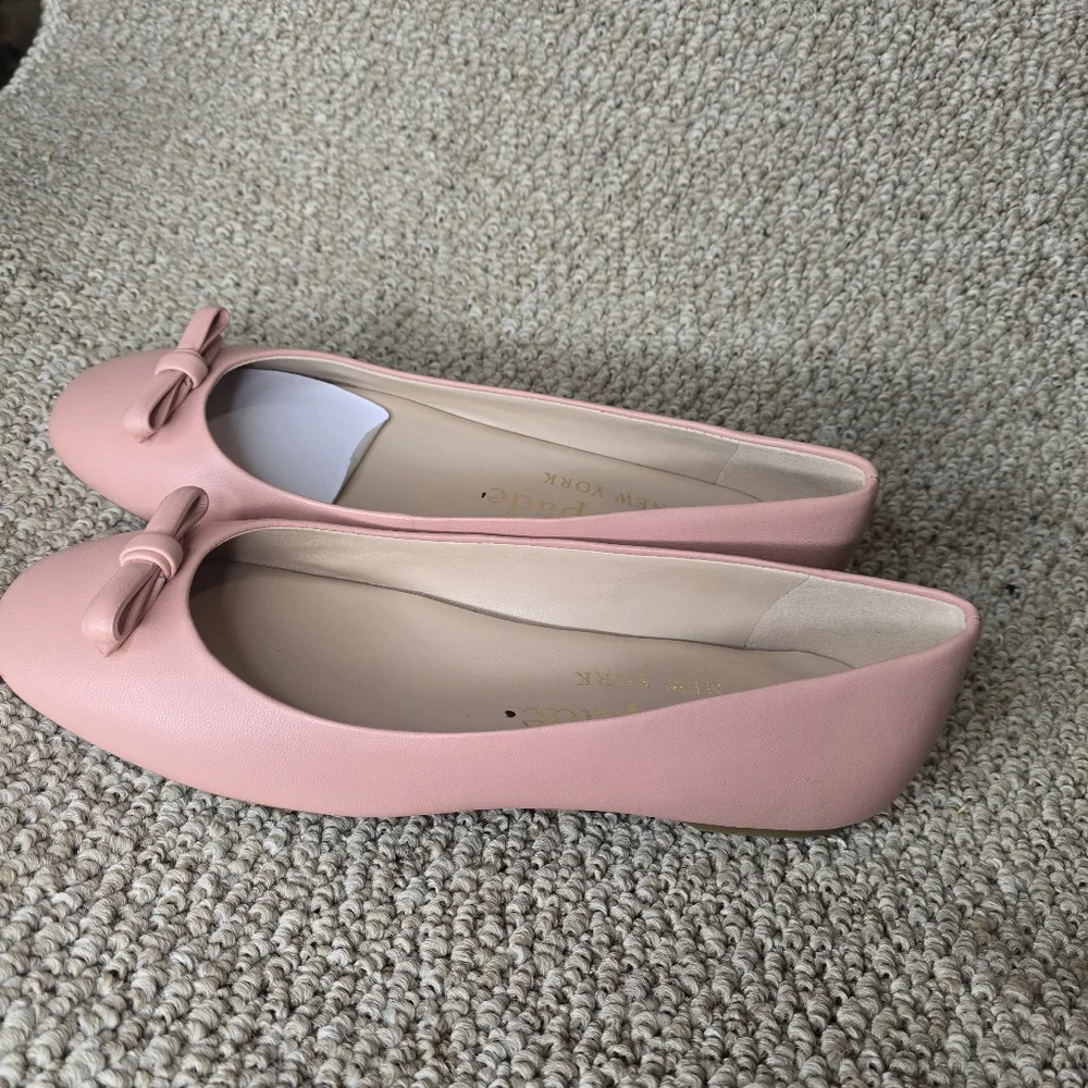 kate spade New York Pink Bow Ballet Flats
